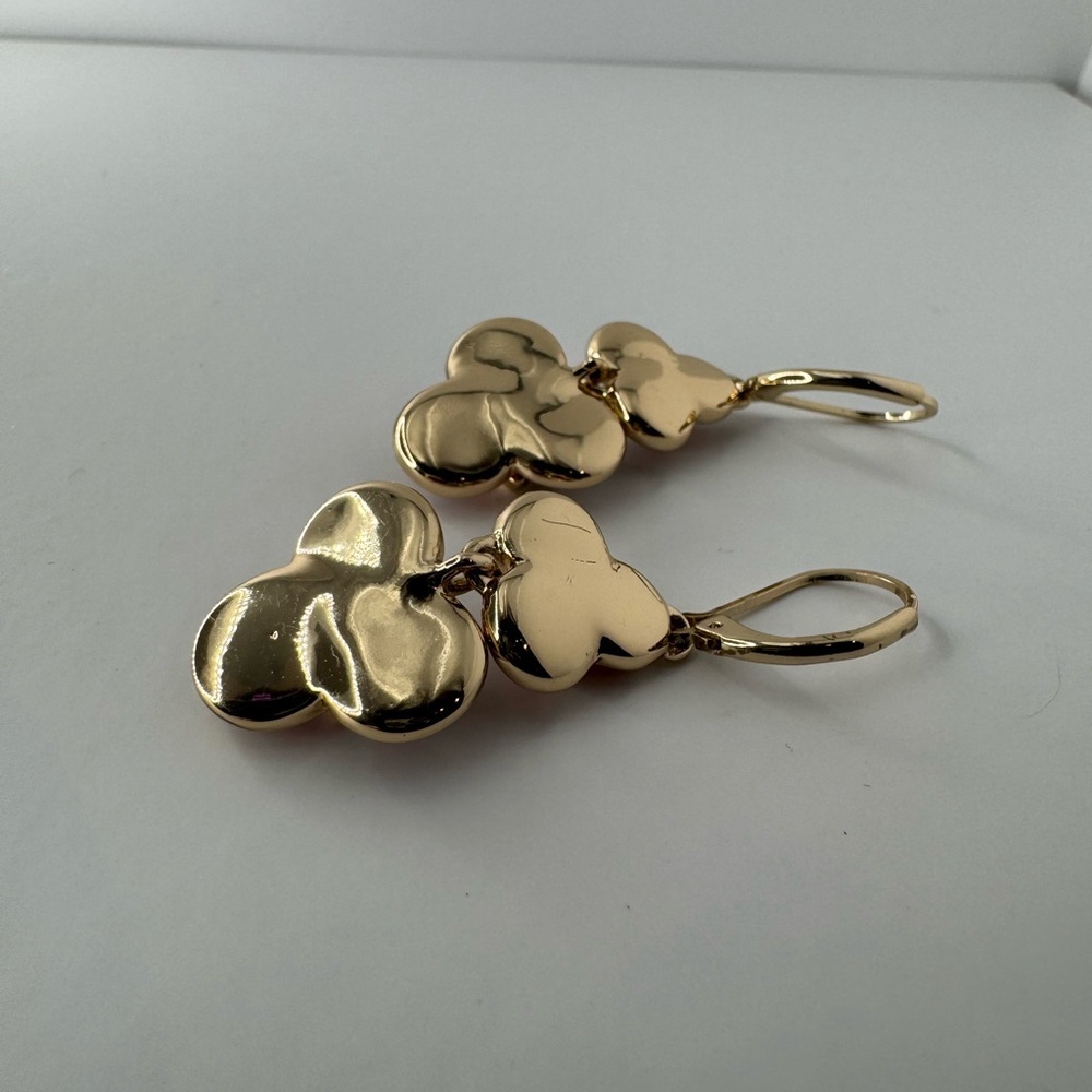 Red and Gold Floral dangle Earrings - Picture 4 of 8